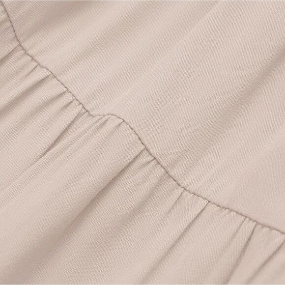 Apricot Cottagecore Smocked Tiered Midi Dress Short Sleeve Peachy Tan Medium NWT - Picture 16 of 16